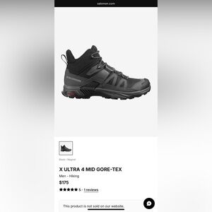 Salomon ultra X4 Black and Gray Athletic Shoes with Rugged Design